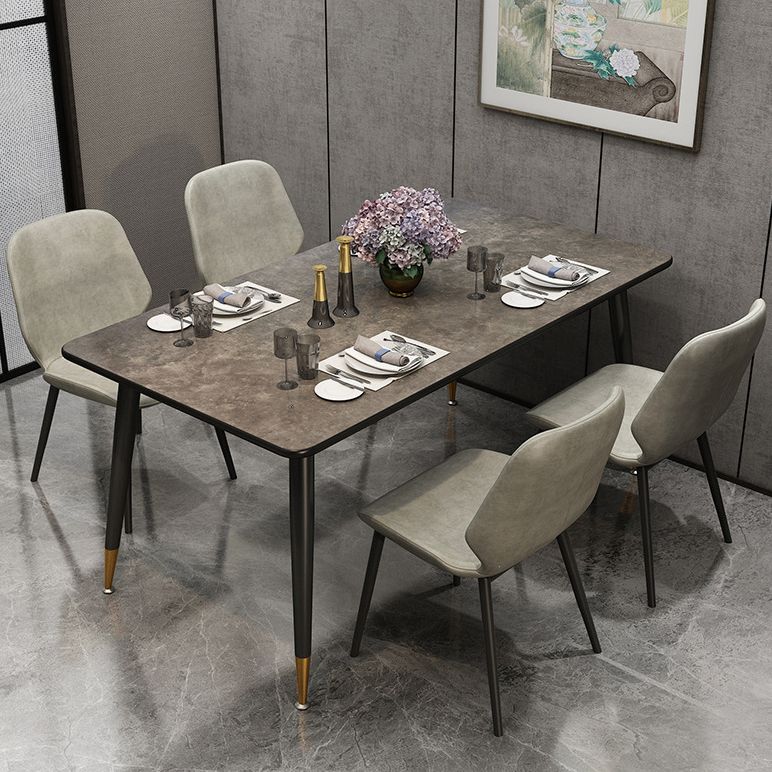 Metal Industrial Rectangle Table Sintered Stone Table for Kitchen and Dining Room