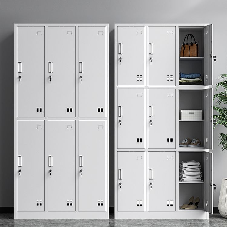 White Steel Wardrobe Cabinet Contemporary Hinged Wardrobe Closet