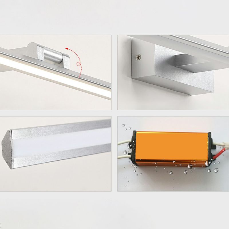 Moderner minimalistischer Stil Linearer Wand montiertes Waschtischlichter Aluminium 1 Licht Waschtisch Spiegellichter Lichter