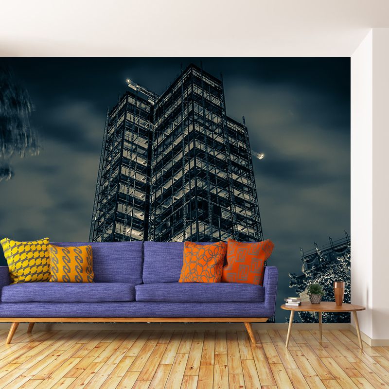 Construction Mural Wallpaper Mildew Resistant Modern Living Room Decoration