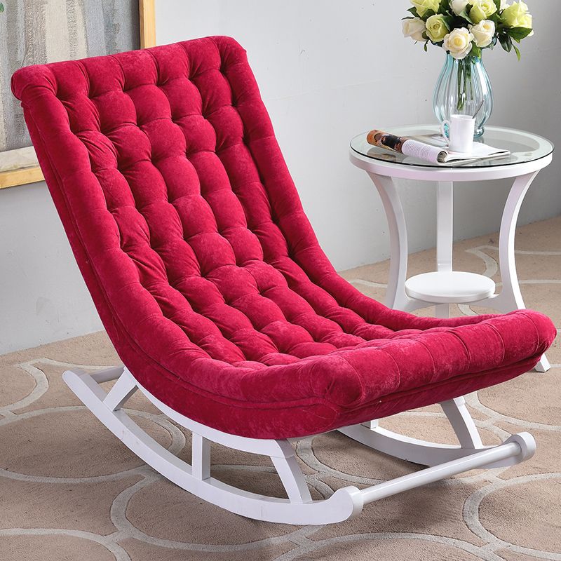 Solid Wood Base Leisure Chaise Rocking Chair Modern Home Lazy Sofa Chair
