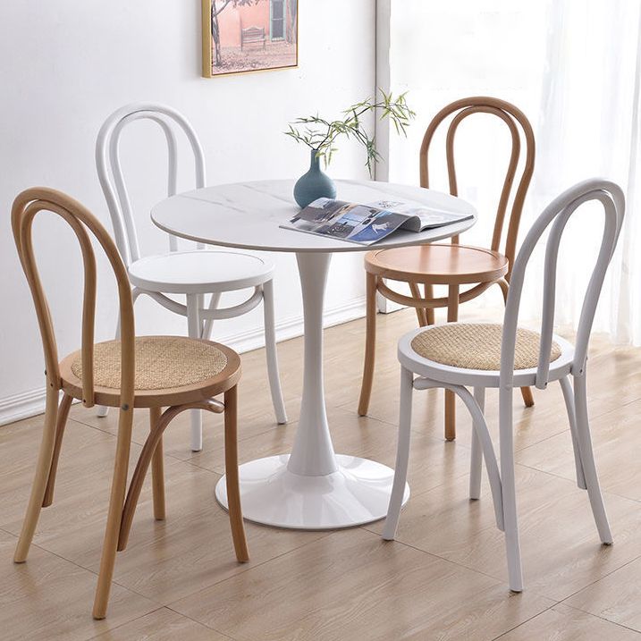 Dining Room Armless Dining Chair Open Back Solid Wood Side Chair