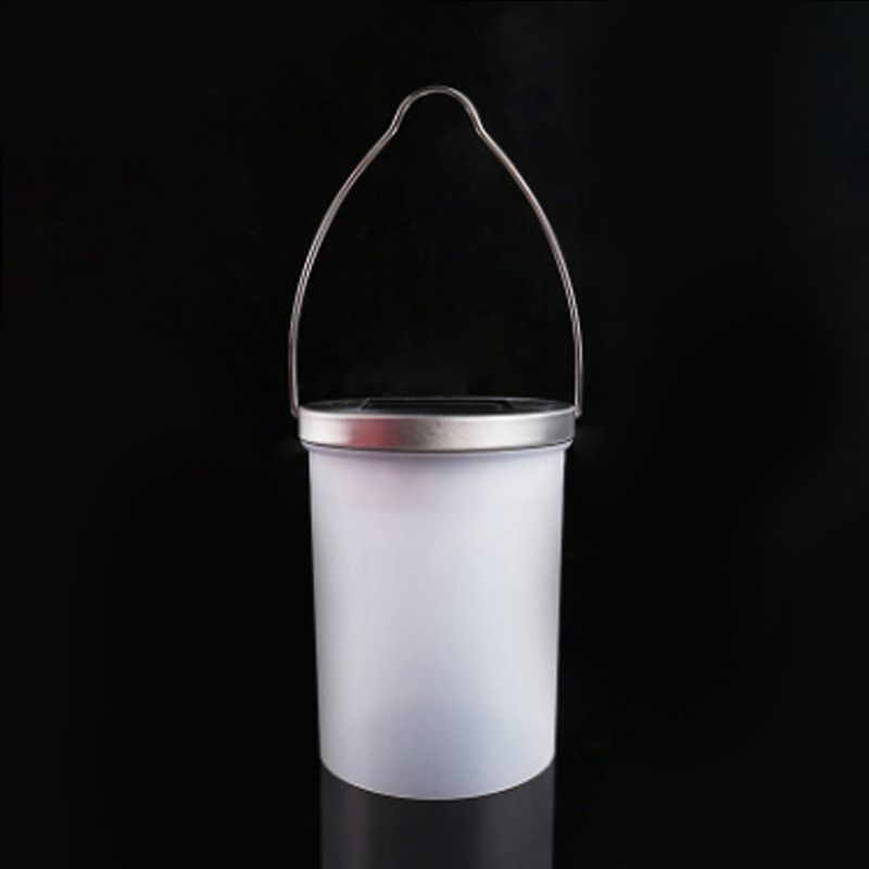 Plastic Cylindrical Shade Solar Suspension Lighting Artistic White LED Pendant Light