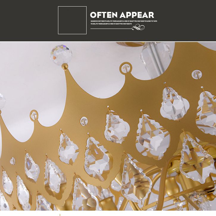 Postmoderne kronenförmige Kronleuchter -Anhänger Kristall Esszimmer hängen Licht in Gold