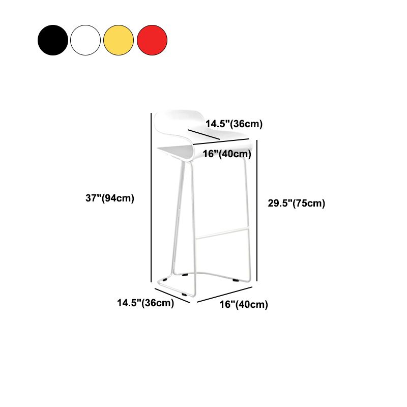 Contemporary Bar Stool Plastic Counter Bar Stool with Metal Legs