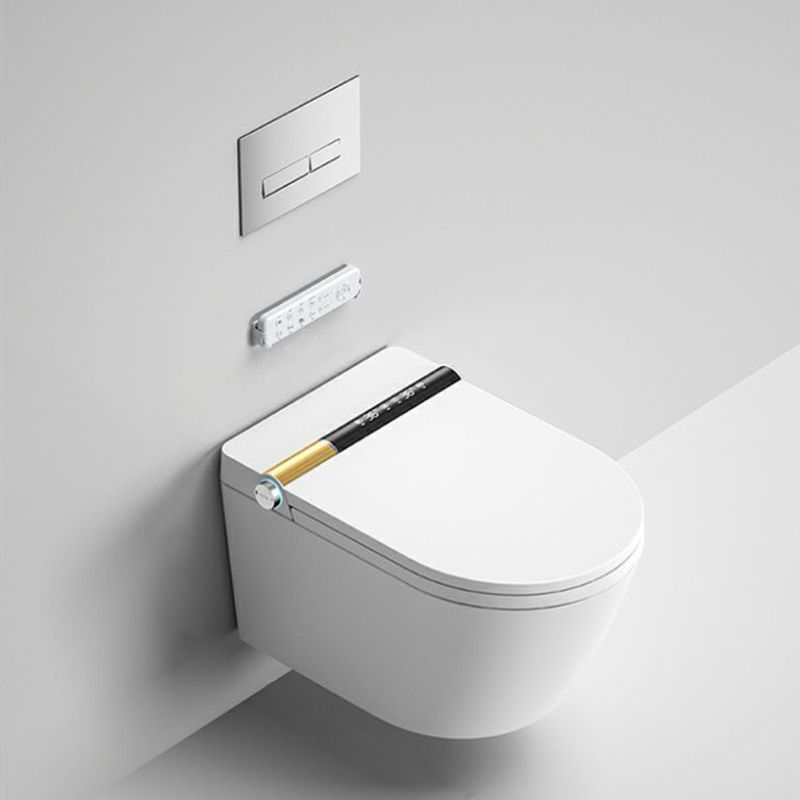 Elongated Wall Mounted Bidet Smart Bidet with Heated Seat and Warm Air Dryer