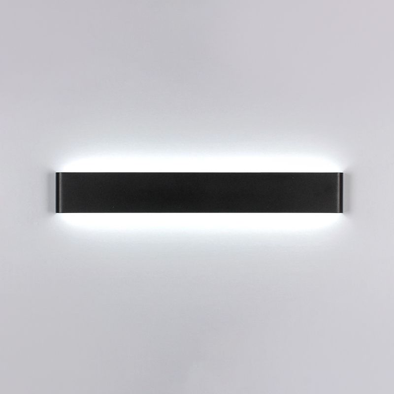 Modernism Rectangle Vanity Wall Sconce Black/White Aluminum LED Living Room Wall Mount Lamp in Warm/White Light