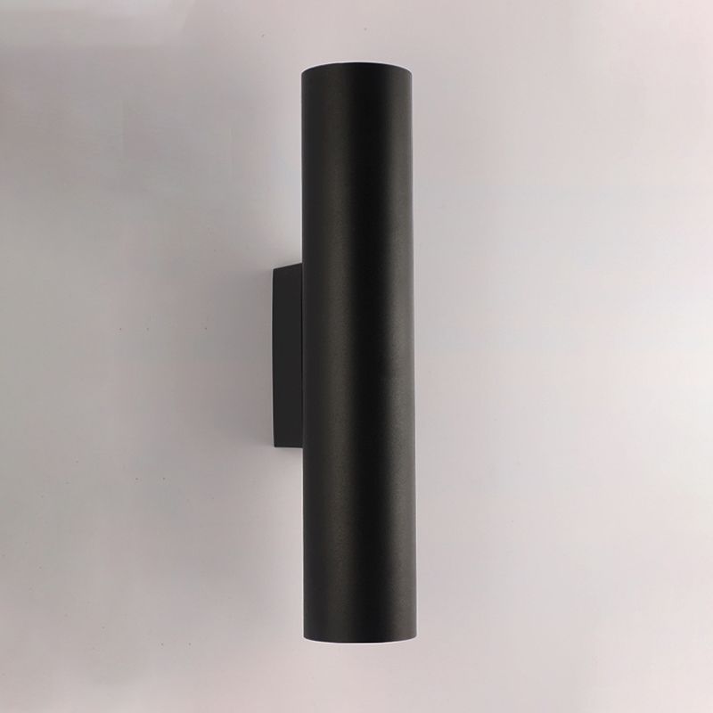 2 Lights Cylinder Wall Mounted Lamps Modern Style Metal Wall Sconces