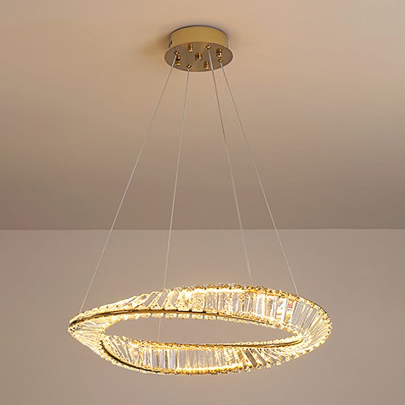 Lámpara de lámpara LED de lámpara de techo círculo con sombra de cristal