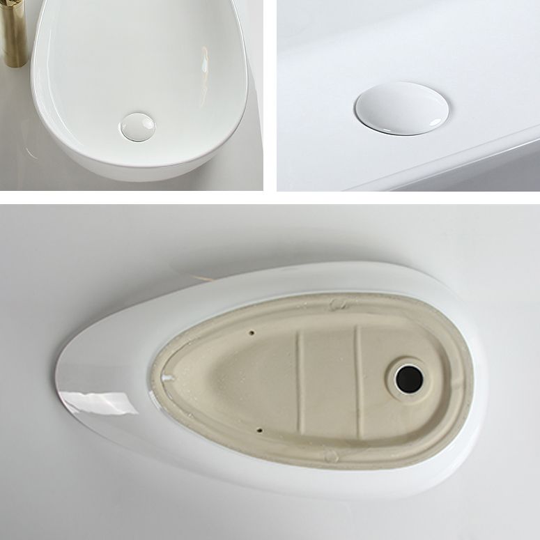 Modern Vessel Sink Specialty Porcelain with Pop-Up Drain Vessel Bathroom Sink