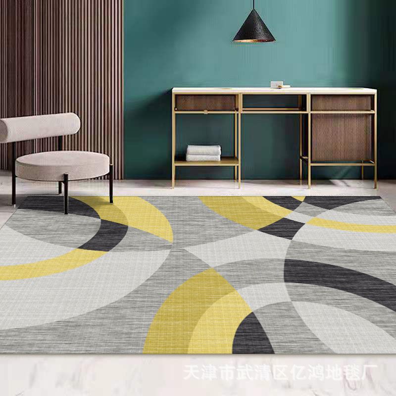Lichtgele moderne tapijt polyester abstract grafisch tapijtvlekbestendig tapijt voor woningdecoratie