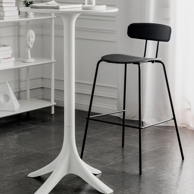 Scandinavian Milk Tea Shop Metal Bar Stool Matte Finish Footrest Stool