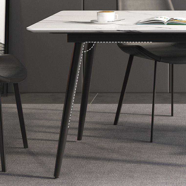 Modern Sintered Stone Rectangle Dining Set White Dining Set for Home Use