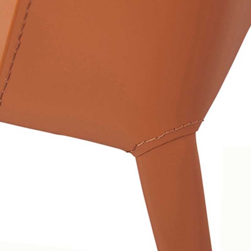 Chaise contemporaine à dossier solide, chaise en cuir de 18 pouces de large avec 4 pieds en métal pour la maison