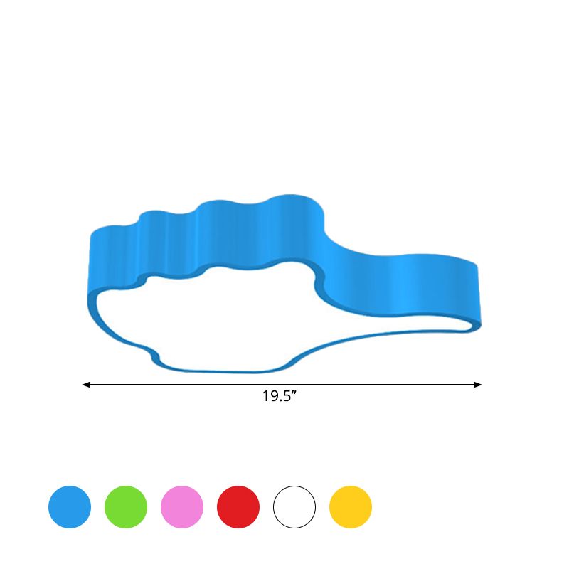 Gesture Classroom Ceiling Flush Mount Kids Acrylic LED Flush Light Fixture in Red/Pink/Green