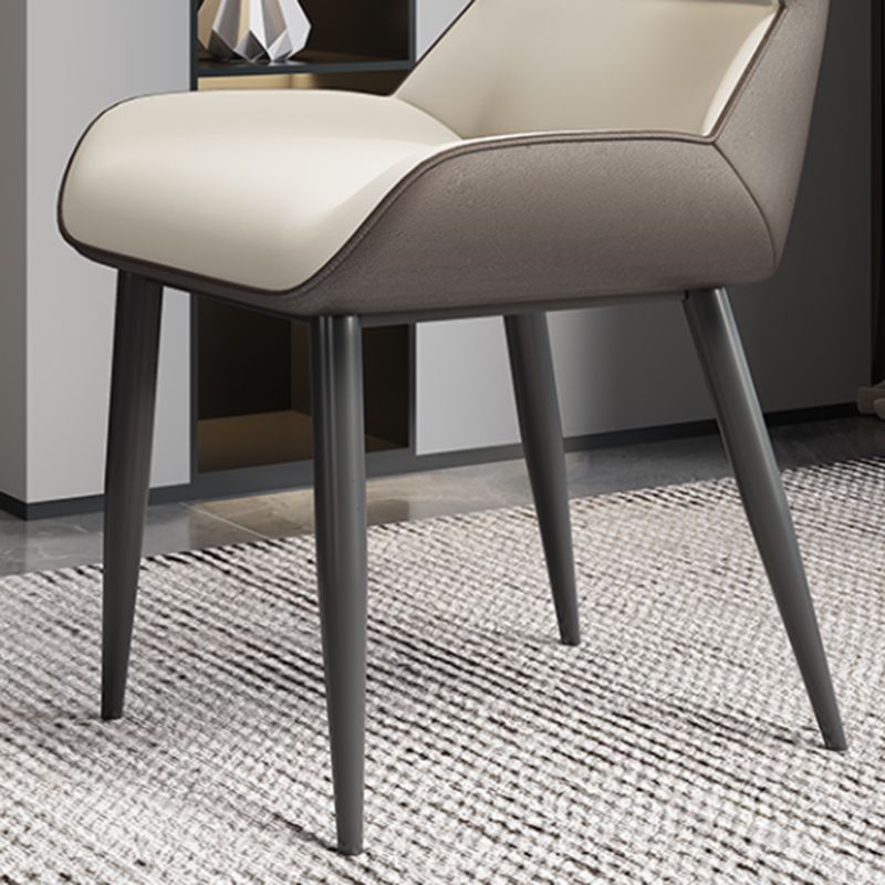 Modern Style Parsons Dining Chair Faux Leather Armless Dining Chair