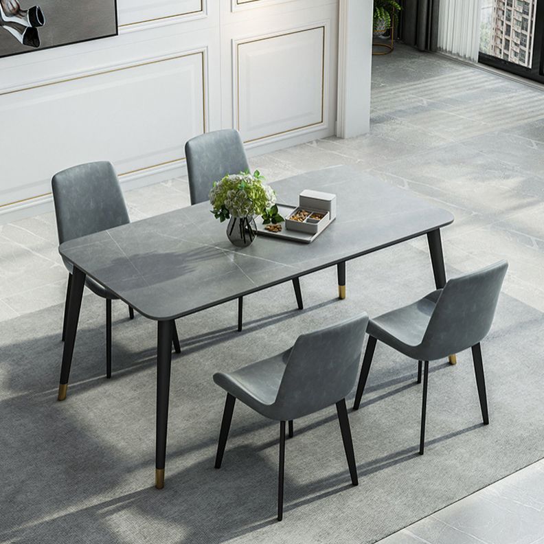 Nordic Style 1/5/7 Pieces Dining Set with Gray Top Kitchen Table Set for Dining Room