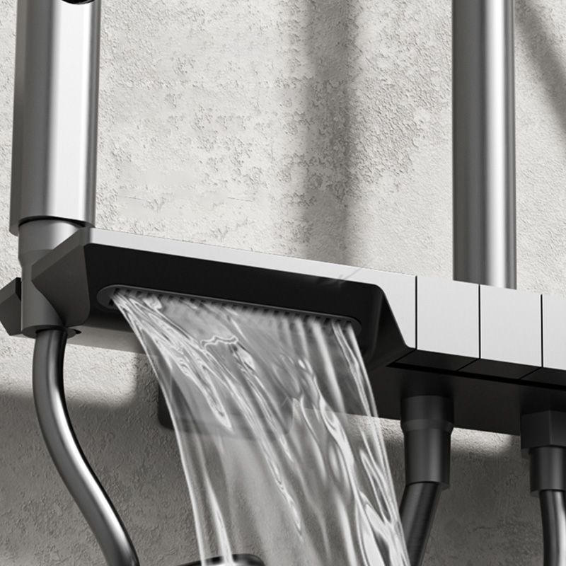 Modern Wall Mounted Shower Combo Slide Bar Included Shower Trim
