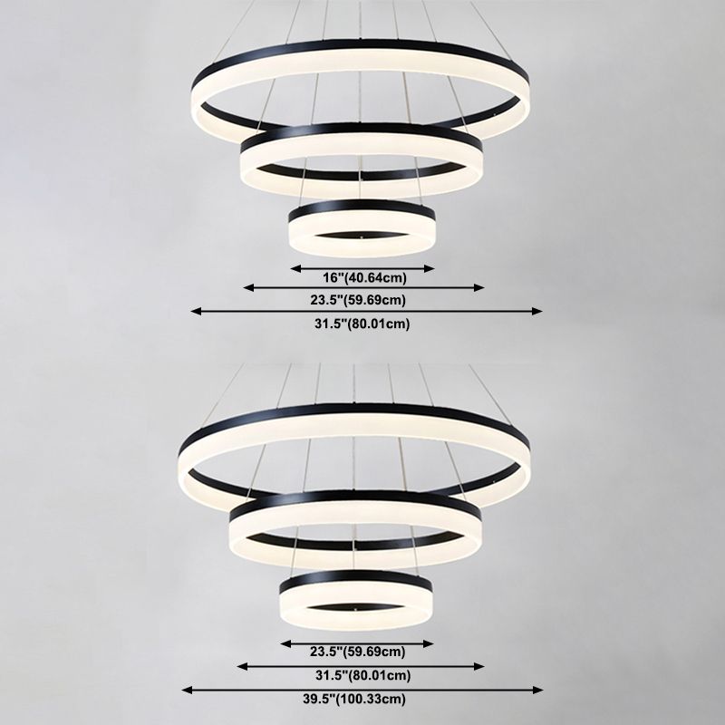 Modern Style Mutil-Tier Pendant Chandelier Metal Mutil Lights Suspended Lighting Fixture