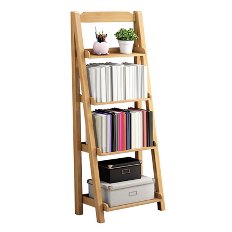 Solid Wood Bookshelf Modern Ladder Bookshelf 55.1" H X 14.2" W