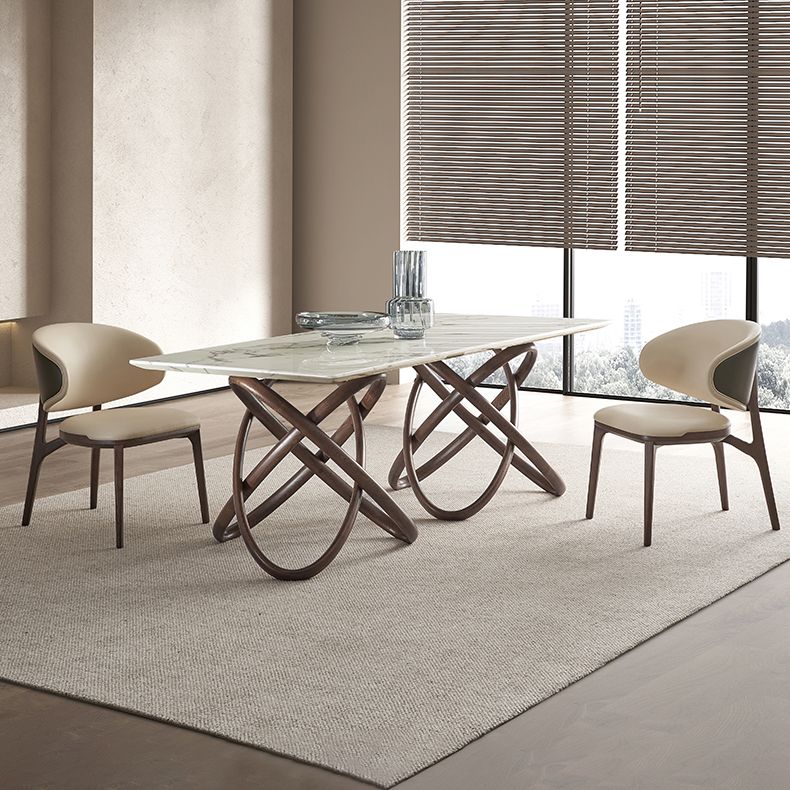 Open Back Solid Wood and Upholstered Contemporary Dining Chairs