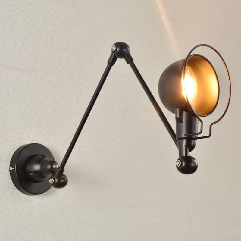 Modern Style Curved Arm Shape Wall Sconce Ceramic 1 Sconce Light in White/Black