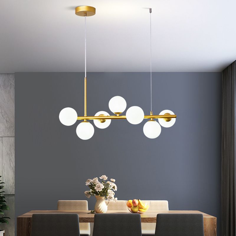 Round Island Chandelier Lights Contemporary Glass Chandelier Lighting Fixtures for Dining Table