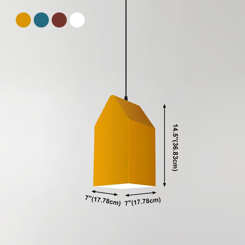 1 Light Unique Hanging Pendant Modern Macaron Style Glass Hanging Lighting for Bedroom