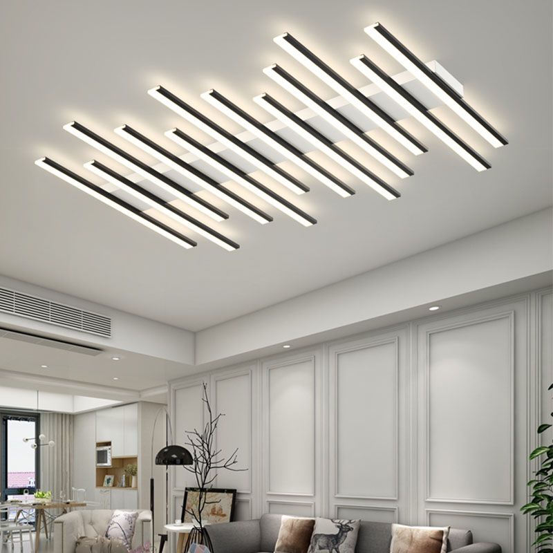 Éclairage encastré linéaire moderne LED plafonnier encastré avec abat - jour acrylique