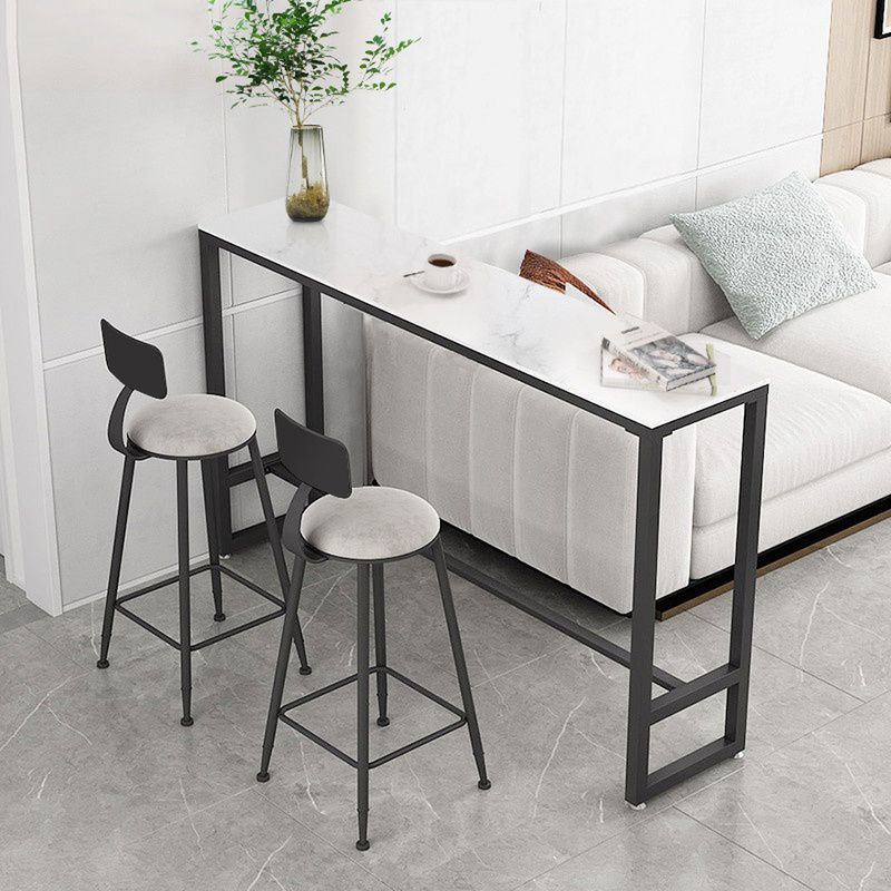 1/3/5 Pieces Modern Rectangle Sintered Stone Counter Table with High Stools