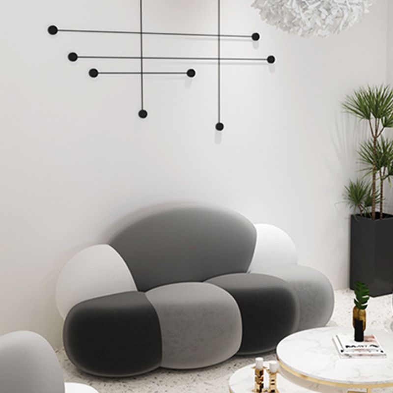 29.52" Wide Velvet Curved Sofa Cloud Shape Armless Sofa for Living Room