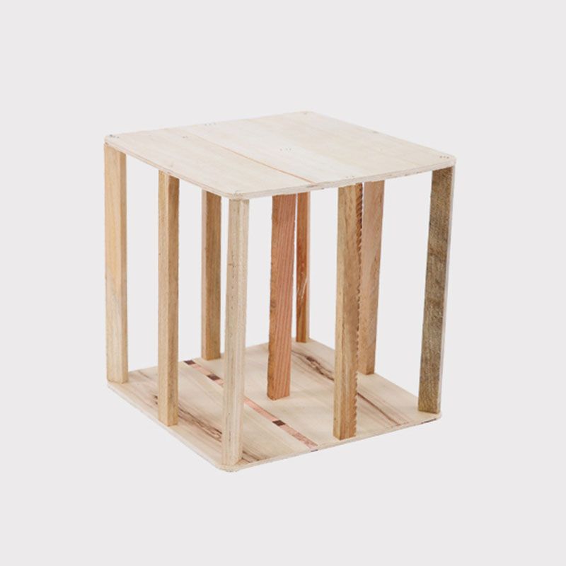 Modern Square Pouf Wooden Frame Cotton Pouf for Drawing Room