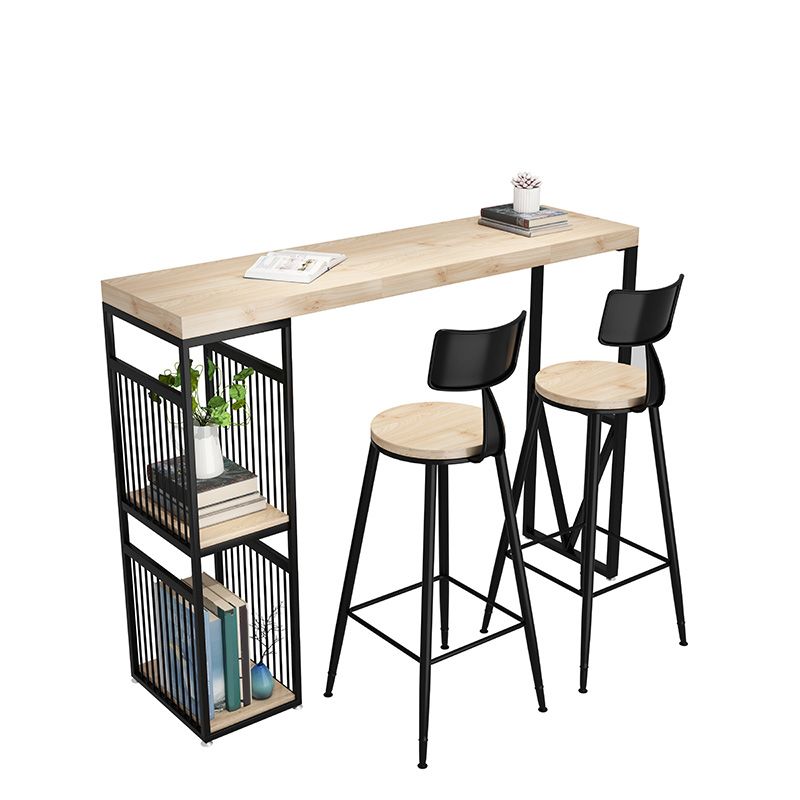 Industrial Rectangle Bistro Bar Desk Solid Wood Bistro Table for Indoor