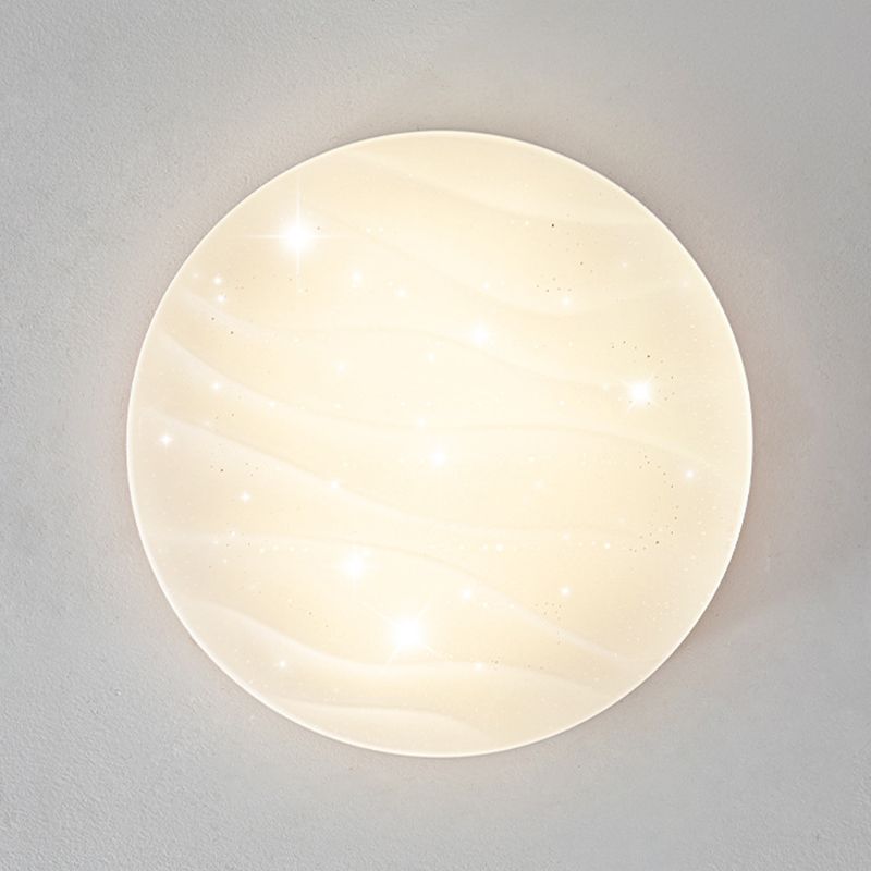 1-Light Round Shade Flush Mount Modern Simple Style Flush Mount Ceiling Light Fixture in Brown