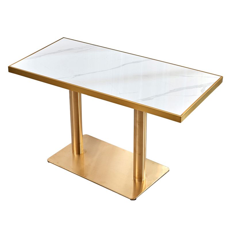 Mesa de lujo tradicional de metal con base de pedestal para cocina y comedor