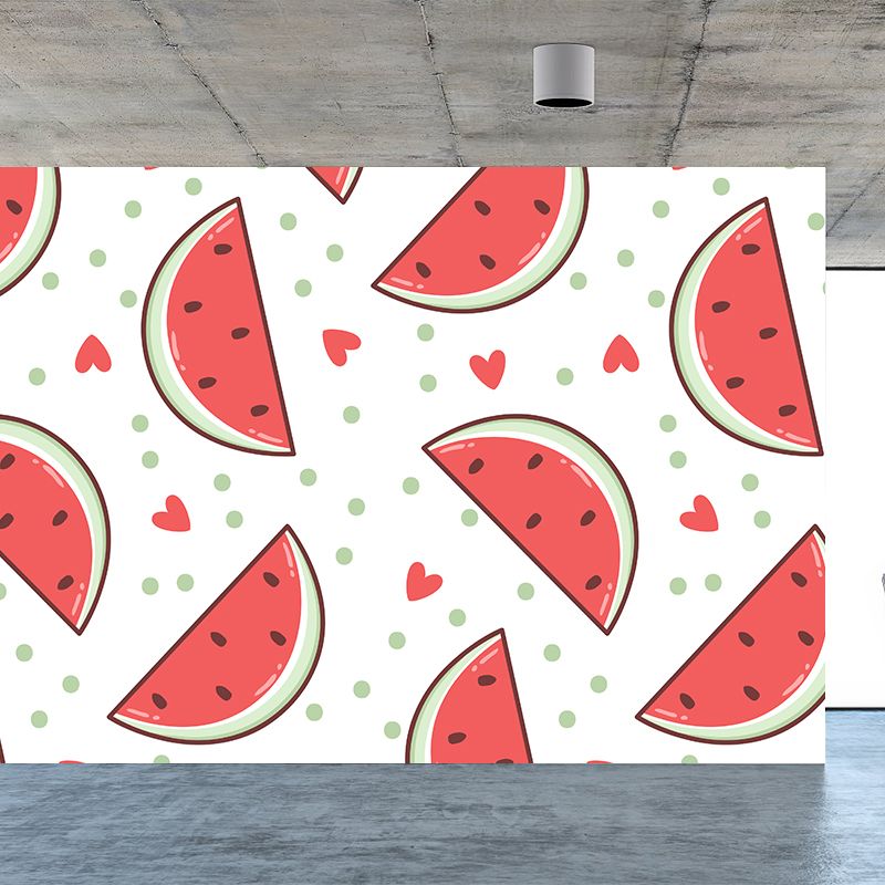 Water Resistant Watermelon Block Mural Non-Woven Cloth Modern Wall Art for Boys Room