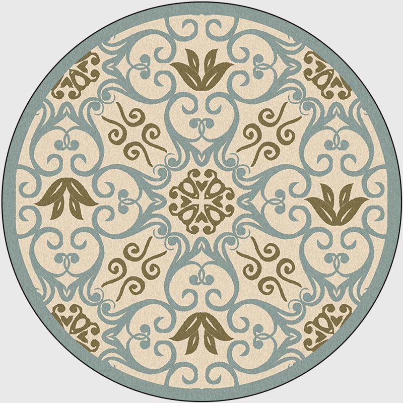 Moroccan Bedroom Area Rug Multicolor Scrolling Pattern Rug Synthetics Non-Slip Washable Pet Friendly Indoor Carpet