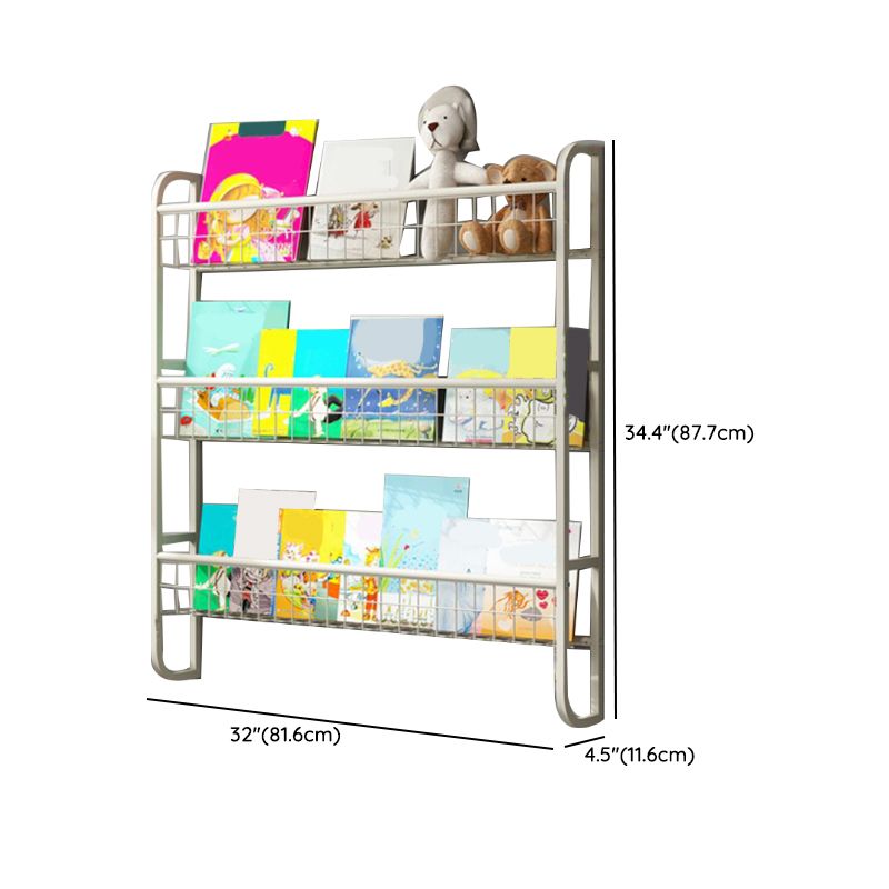 Floating Contemporary Bookcase Metal Closed Back Bookshelf with Shelves