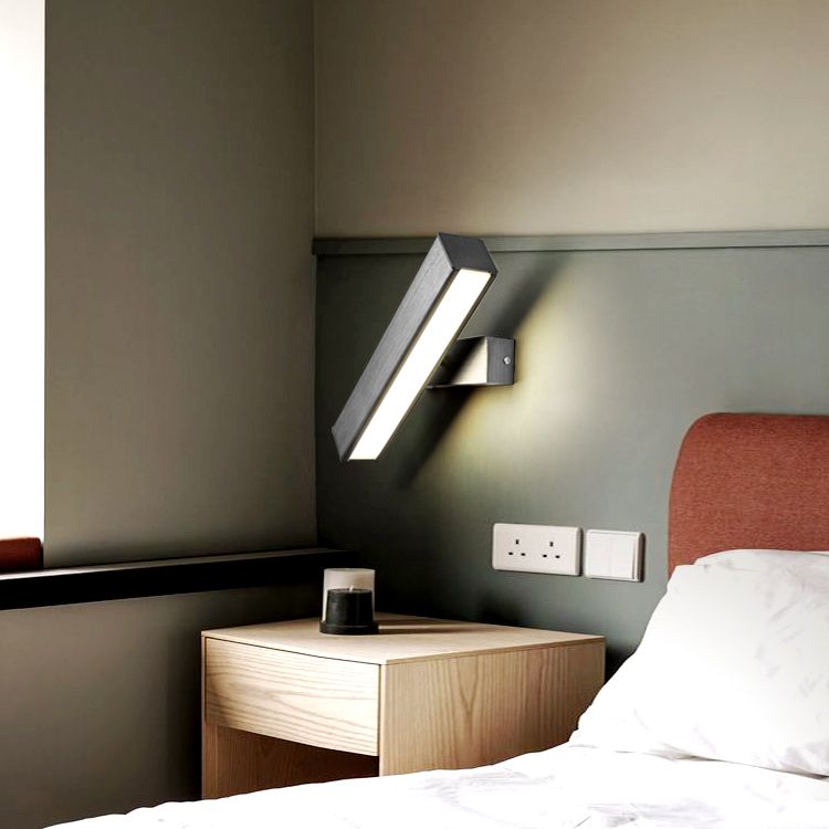 Rectangle Shade 1-Light Wall Light Sconces Aluminum Modern Style Wall Mounted Lamp