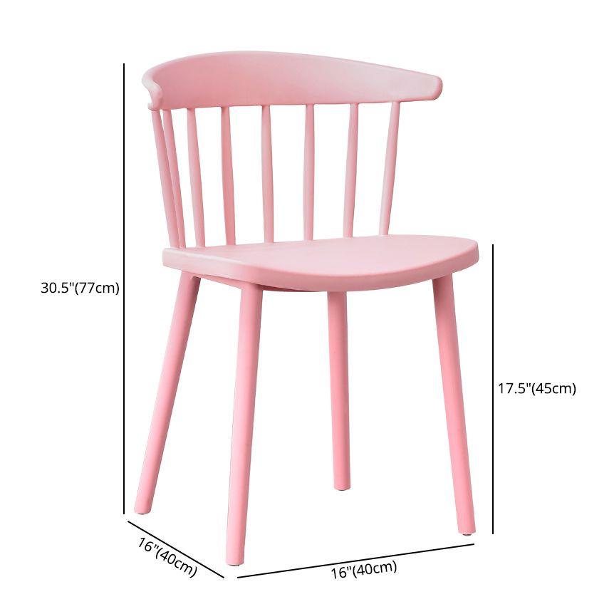 Contemporary Style Plastic Dining Armchair Windsor Back Side Chair for Home