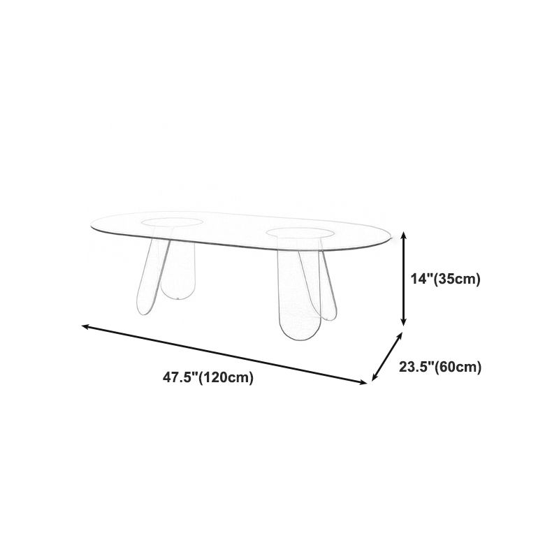 Modern Round/Elliptical Coffee Table Colored Plastic Cocktail Table