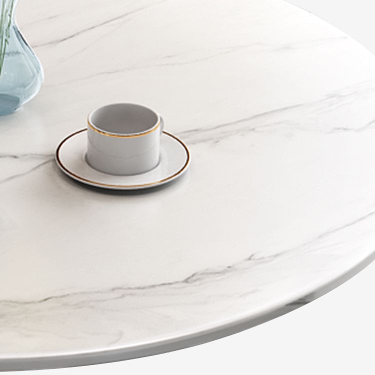 Modern Round Dining Table Sintered Stone Dining Table with Tulip Base for Dining Room