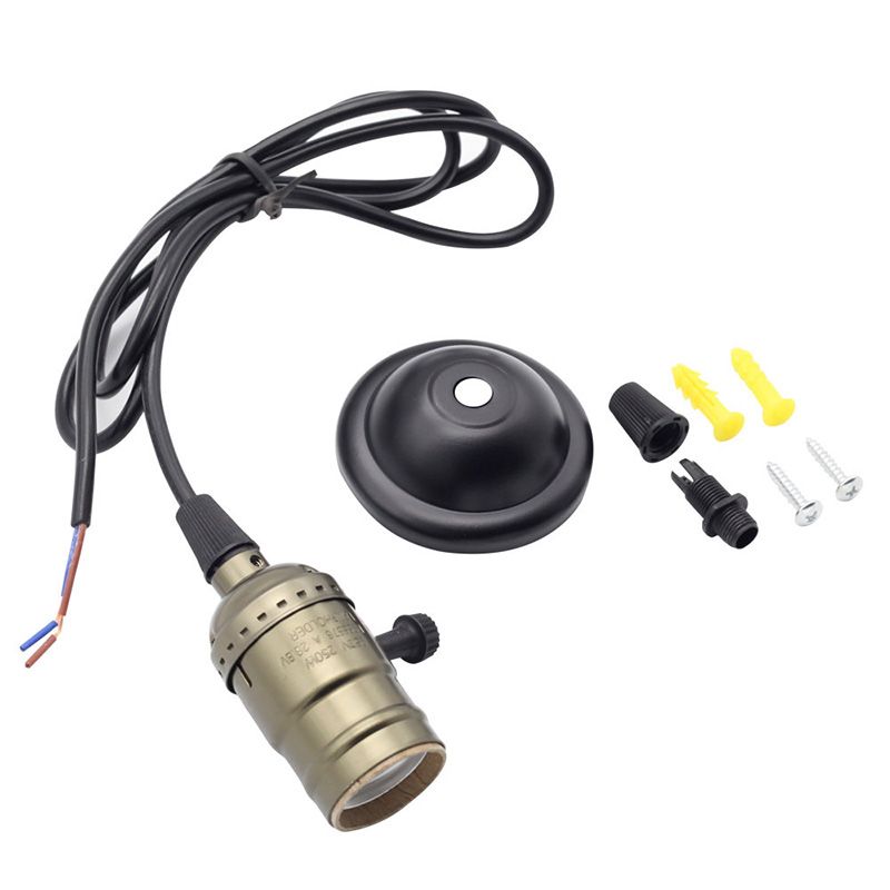 Vintage Single Bulb Hanging Light Metal Lamp Holder Industrial Style Lighting Fixture for Restaurant