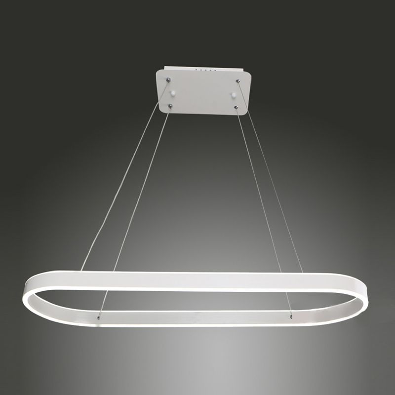 Modern Style Linear Shape Island Lighting Ideas Metal 2 Light Island Pendants in White