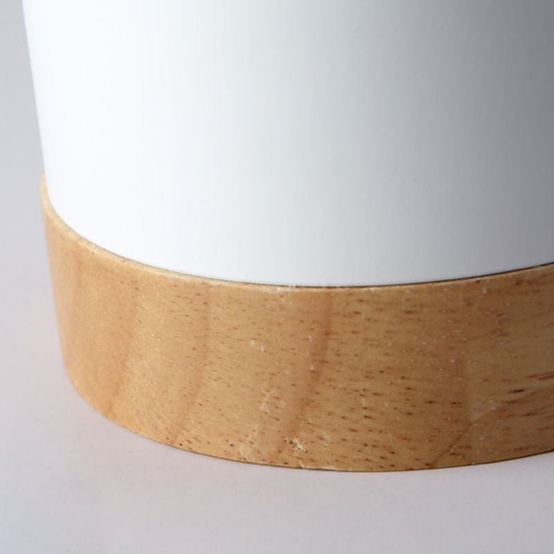 Cylinder LED Flush Wood & Acrylic Contemporary Ceiling Flush