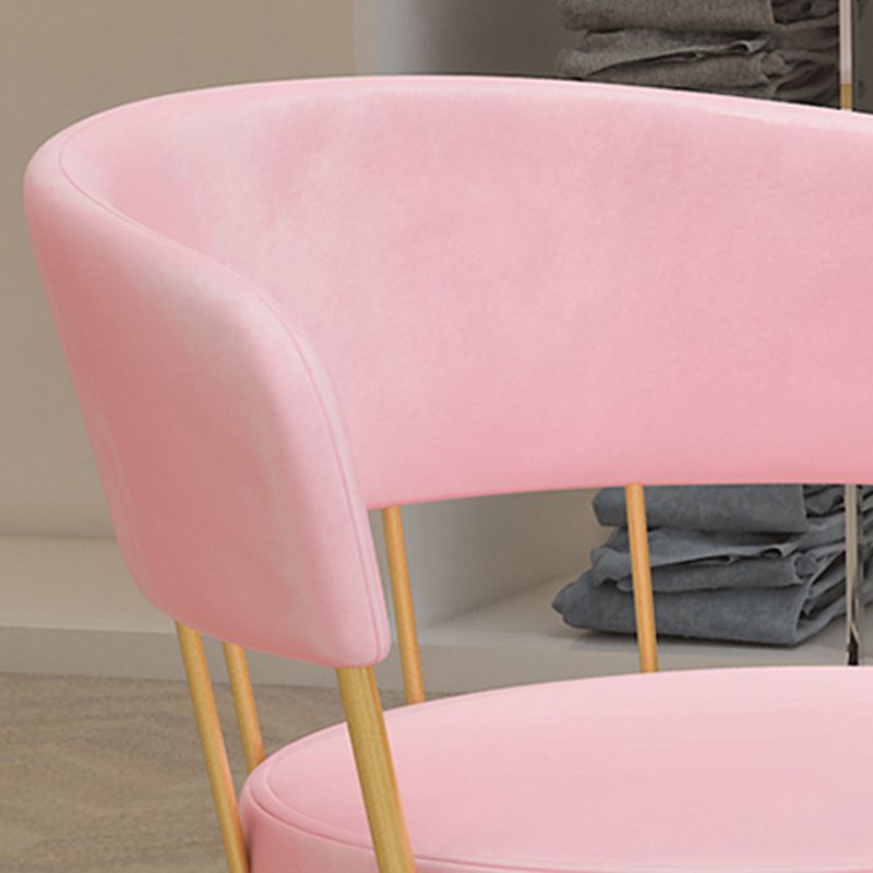 Nordic Glam Dining Chairs Armless Windsor Back Side Chairs for Kitchen with Metal Legs