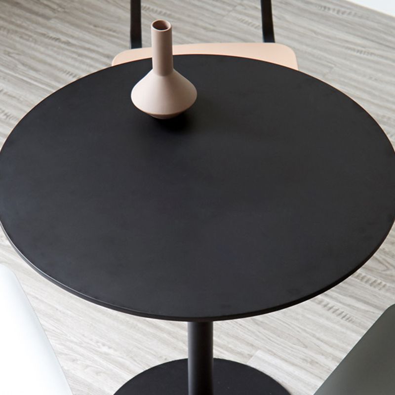 Mid-Century Metal Round Top Side Table Solid Color Pedestal End Table