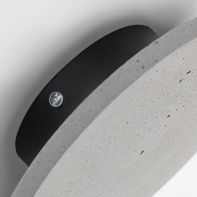 Lámpara de luz redonda de pared moderna lámpara de pared gris de 1 luz con sombra de cemento