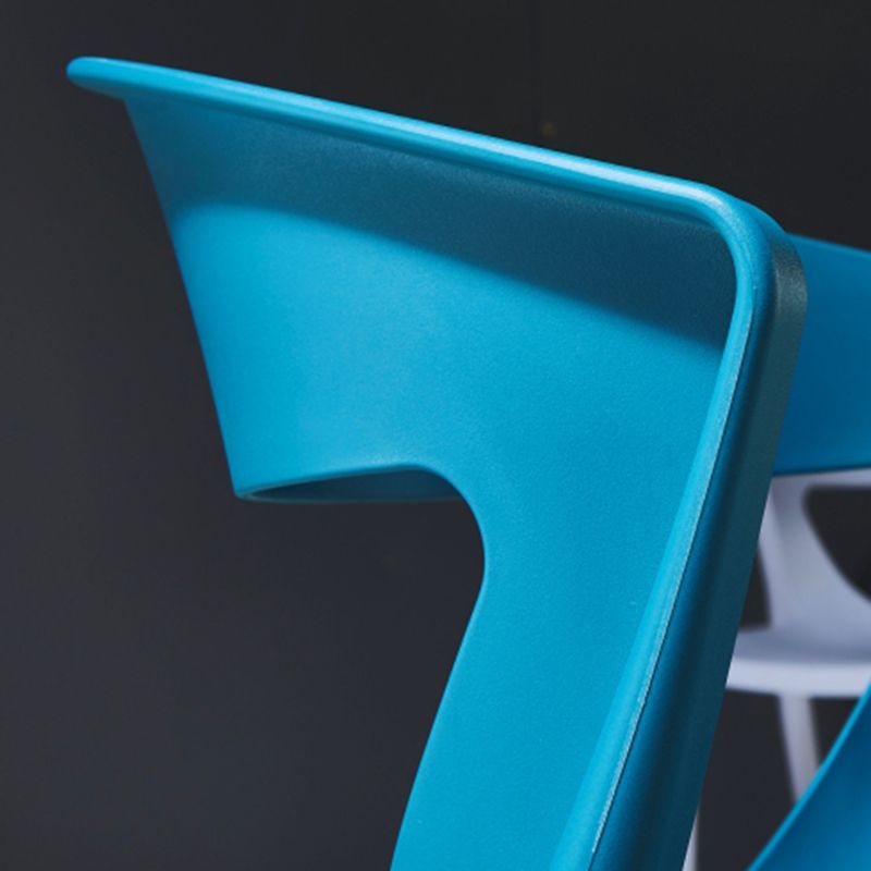 Silla de comedor de plástico de estilo contemporáneo, sillas laterales sin brazos para cocina