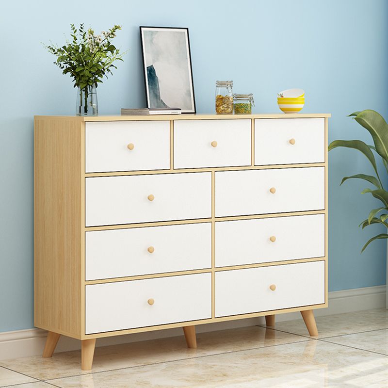 Contemporary 35.43" Tall Wooden Chest, Rectangle Accent Chest with Drawers